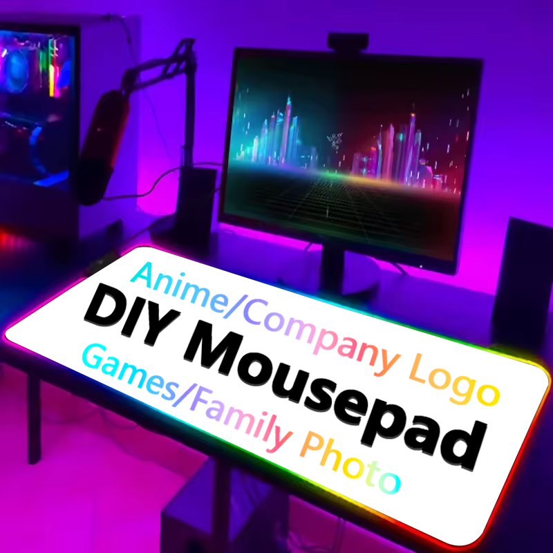 Gaming Accessories Logo - Tapis de souris RGB personnalisé, grand