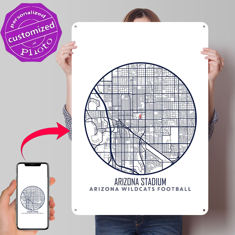 Gaming Accessories Gifts For Men - Affiche du stade d'Arizona, panneaux métalliques