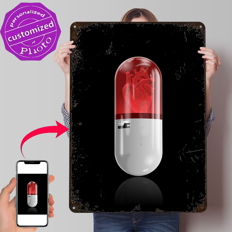 Gaming Accessories Gifts For Men - Affiche L Pill Rétro, Panneaux Métalliques